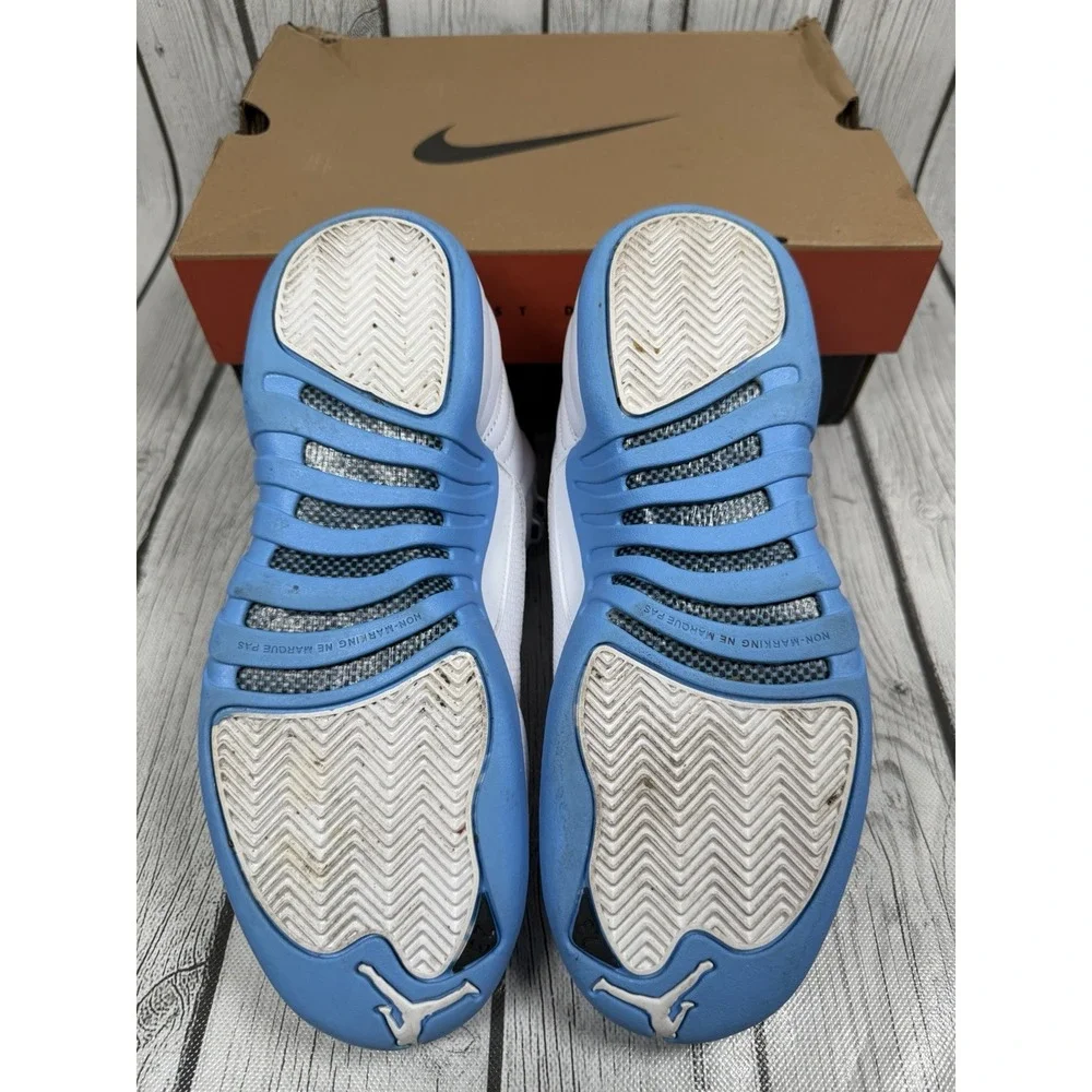 Air Jordan 12 Retro GS Melo White University Blue 153265-112 Size 7Y Excellent